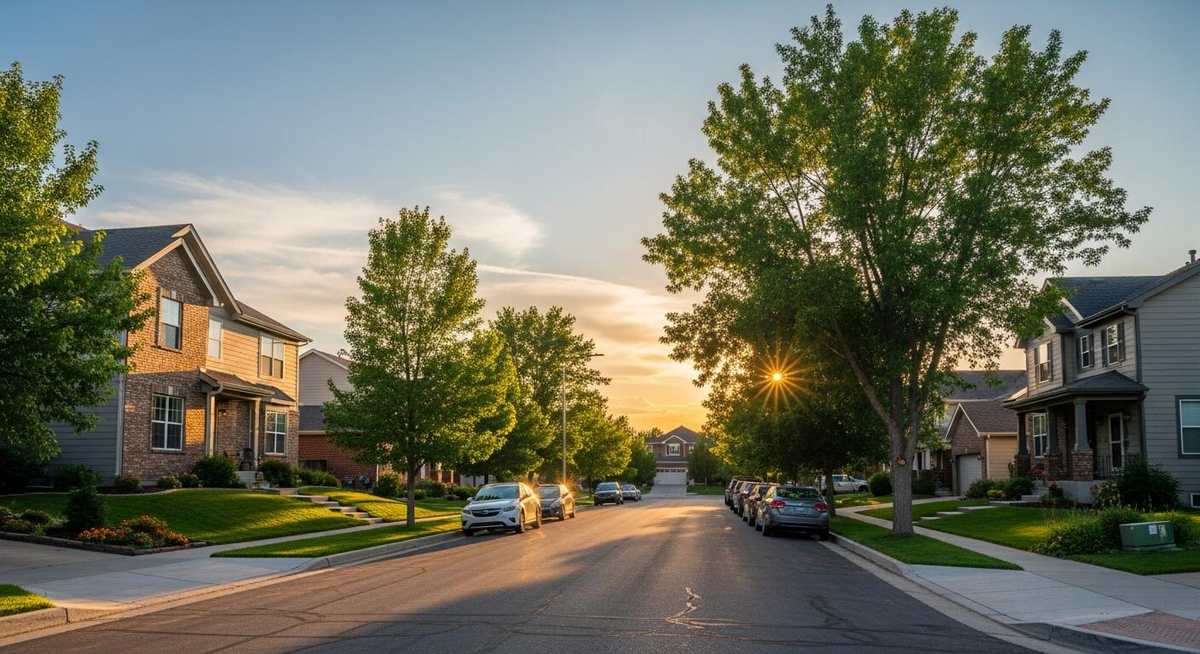 Louisville Colorado Old Town street aerial