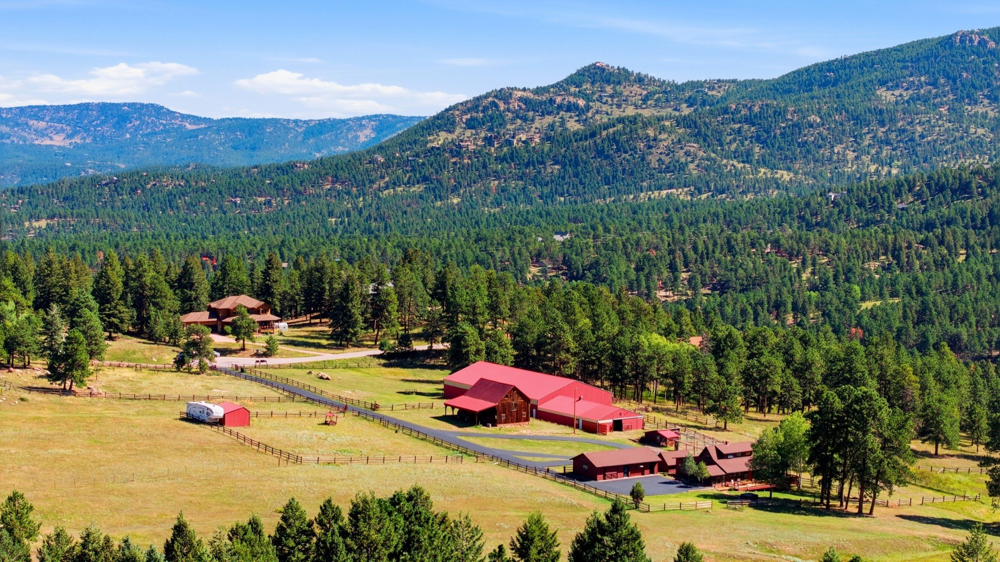 Colorado acreage and horse property with barn and mountain views