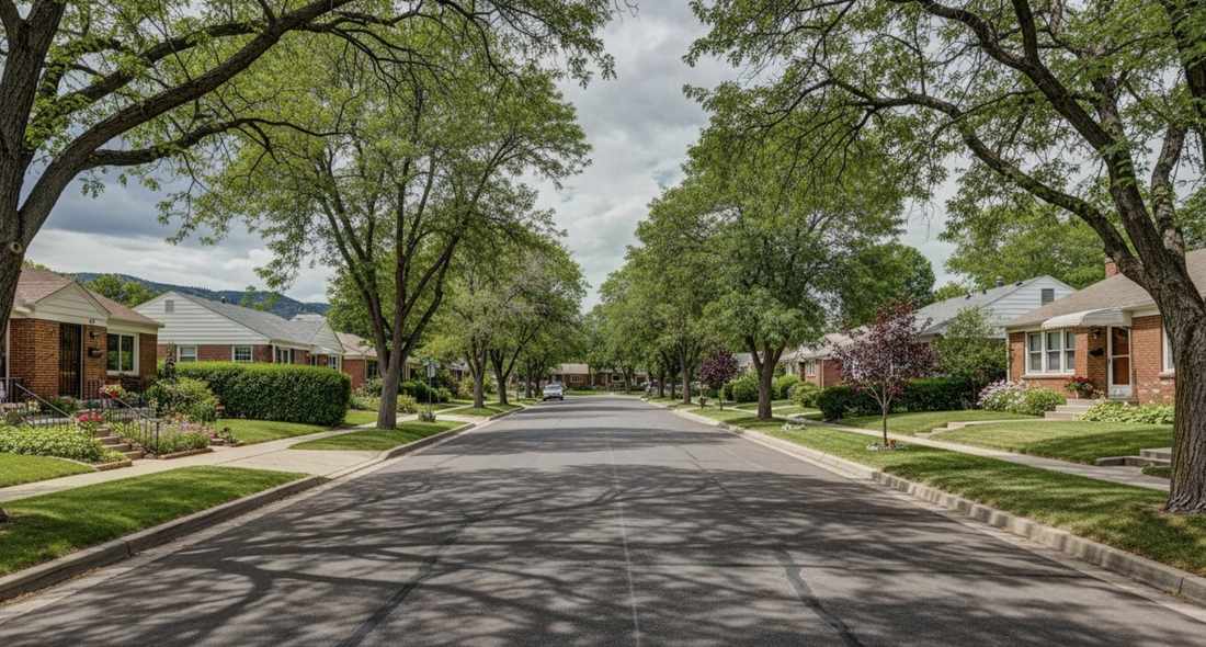 Applewood neighborhood tree-lined street
