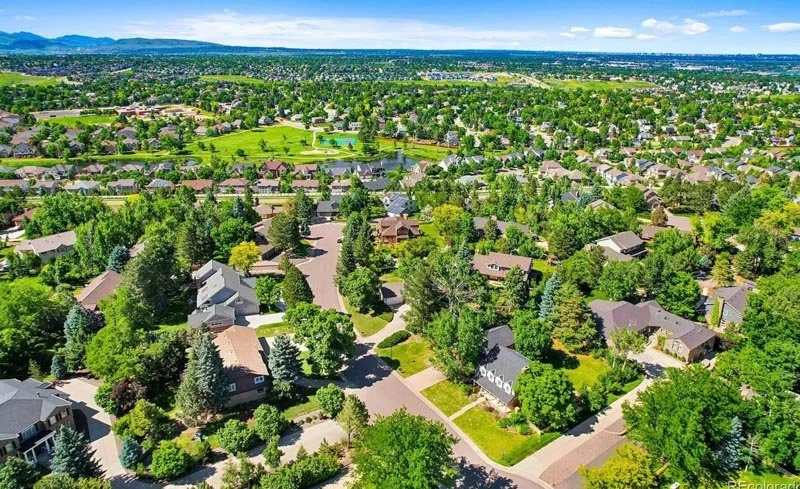 Littleton neighborhood aerial view