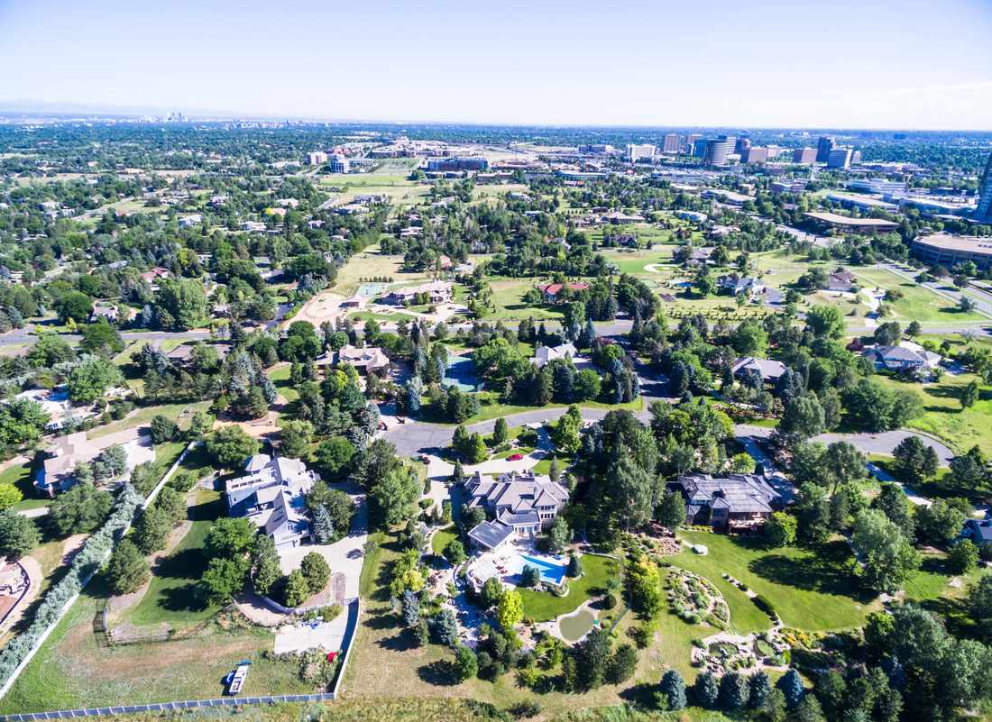 Cherry Hills Village estate aerial view