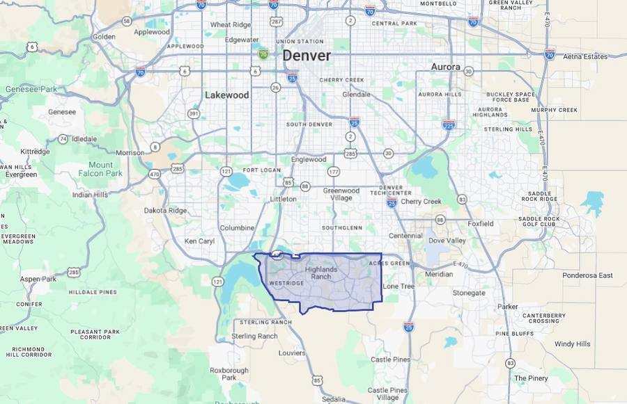 Highlands Ranch map