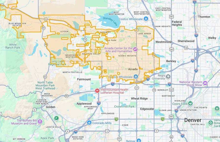 Arvada map