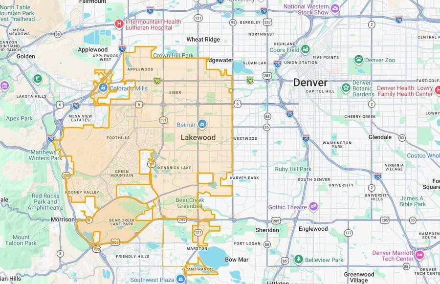 Lakewood map